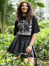 Bunny Printed Black Oversized T-shirt